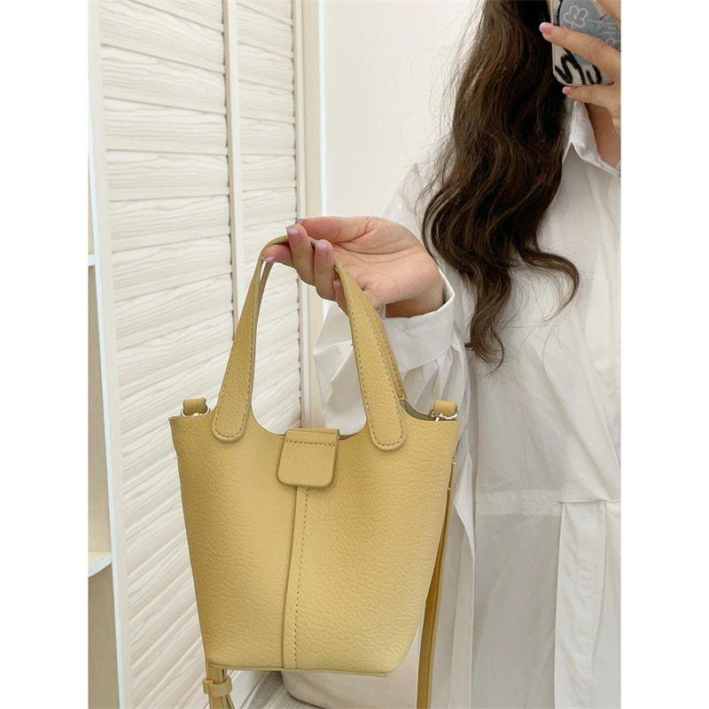 Women's Pu Soft Leather Bag Small Handbag 2025 Summer New Arrival Leisure Bucket Bag Fashion All-Match Shoulder Messenger Bag for Women