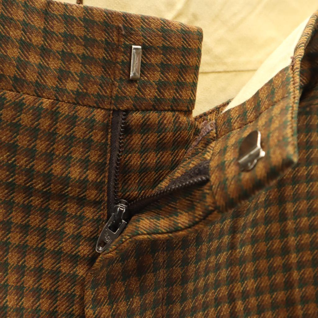 super crease durably pressed 70s 80s Vintage Rocket Talon Check Pattern Long pants Men's Used