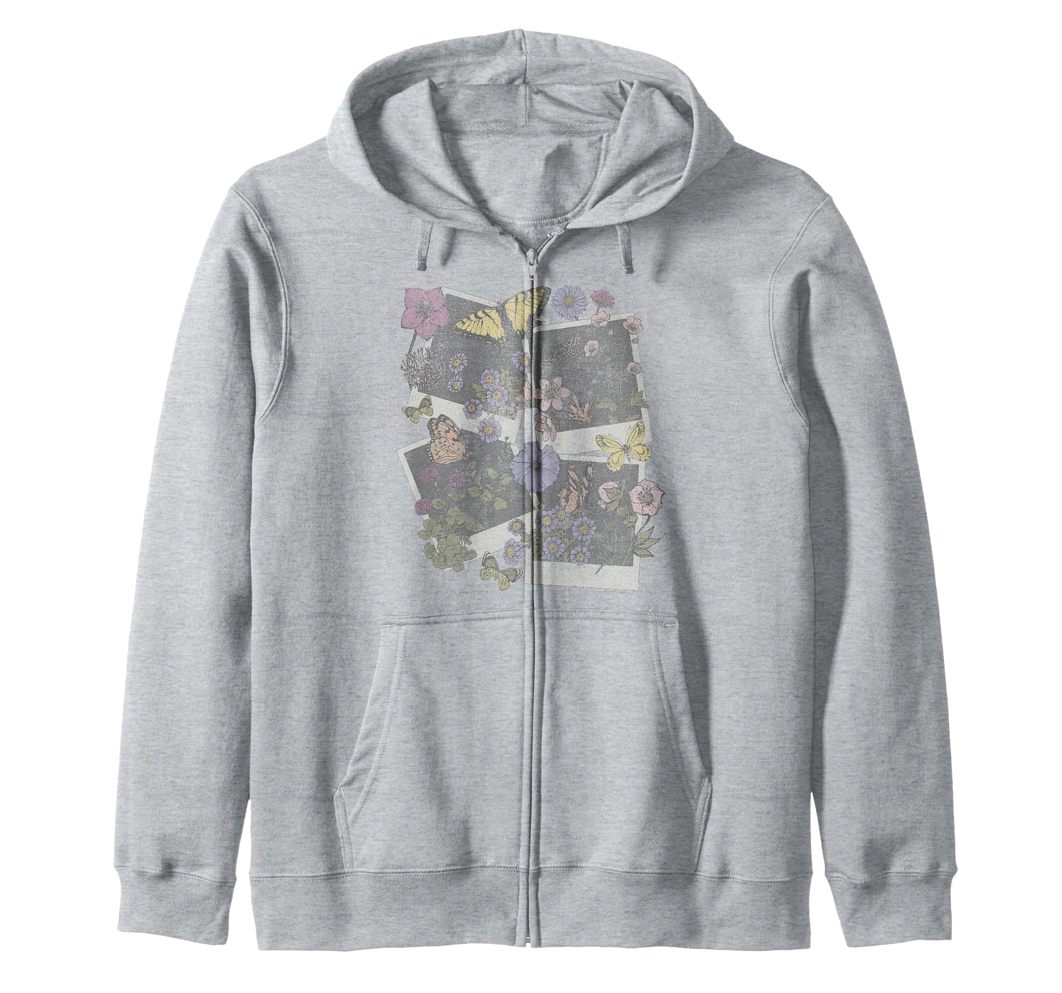 Butterflies, Flowers and Polaroids Zip Hoodie