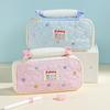 Cute Bunny Dot Pattern Pencil Case With Large Capacity For School And Office Storage