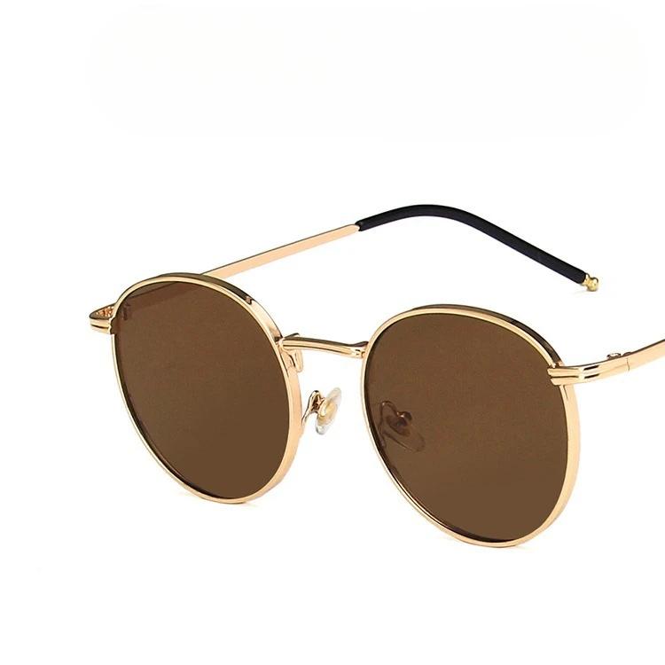 Fashion Metal Frame Round Sunglasses for Women Men Fishing Shades UV Protection Eyewear Trendy Outdoor Accessories