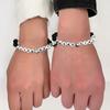 2Pcs Colorful Beaded Bracelets Stackable Star Shapes Pendant Handchain Valentine's Day Bangles Jewelry Trendy Accessory