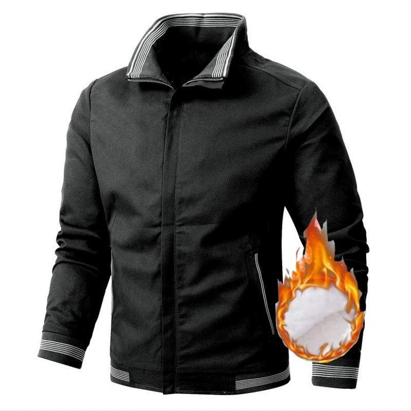 

Мужская повседневная куртка с плюшем, молодежная повседневная мужская куртка, выстиранная куртка, мужская S чёрный