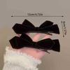 Black Red Velvet Bows Hairpin  Year Girls Headband Temperament Woman Hair Accessories Autumn Winter Bangs Clips Gift 2Pcs/Lot