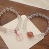 Natural White Crystal Bracelet Strawberry Crystal Pendant Bracelet. Bangles Women Fashion Jewelry Accessories Gift