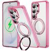 case for Samsung S26 plus ultra 360 gear rotating magnetic bracket phone case transparent With Holder Kickstand Shock Proof