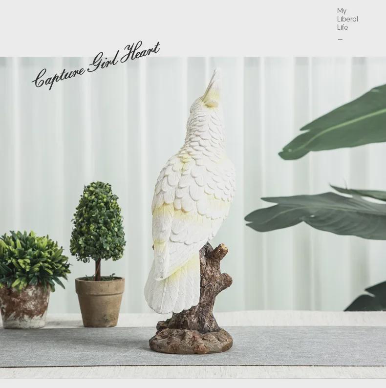 Nordic Resin Parrot Ornaments: Creative Bird Models for Garden, Living Room, Bookcase, or Desktop Decor