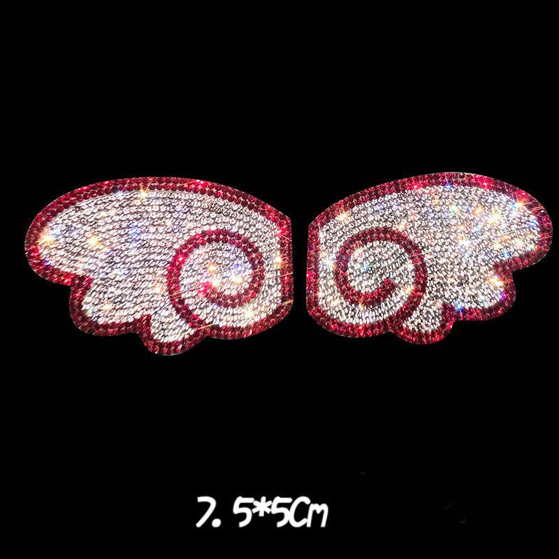 

Bling Diamond Stickers for Car Rear Window Cute Wings Auto Scratches on Bumper Body Refrigerator Helmet Blossom Decal Decro