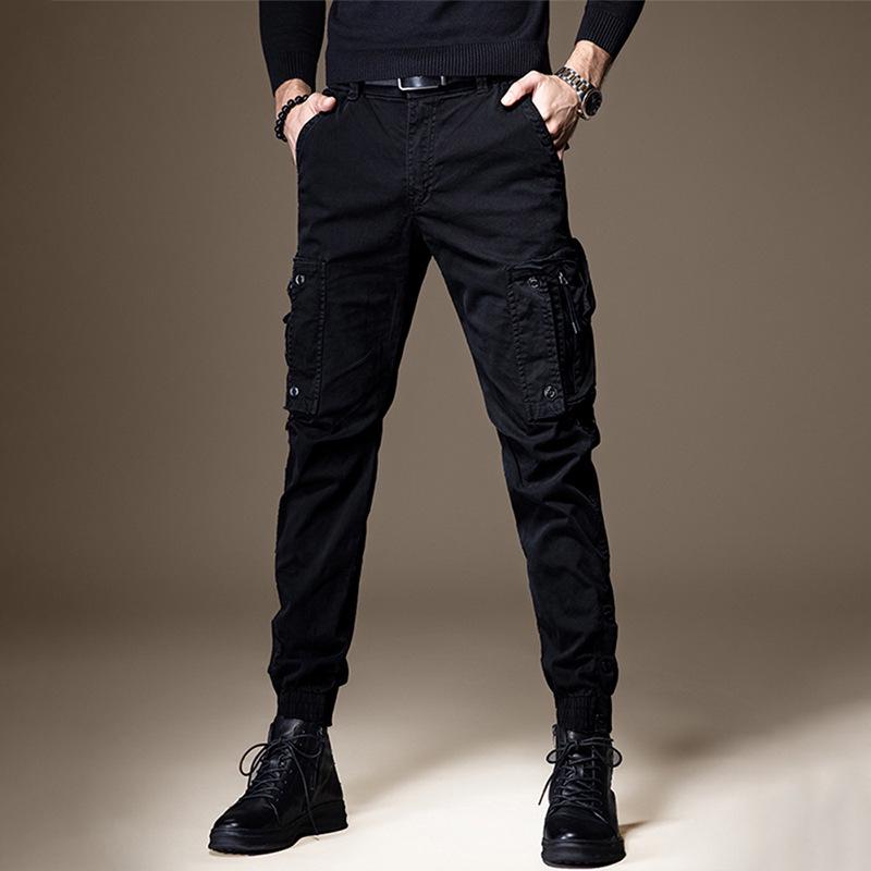 American Style Men's Buttoned Overalls: Thin, Functional, Tactical, Unisex Casual Pants with Cuffs