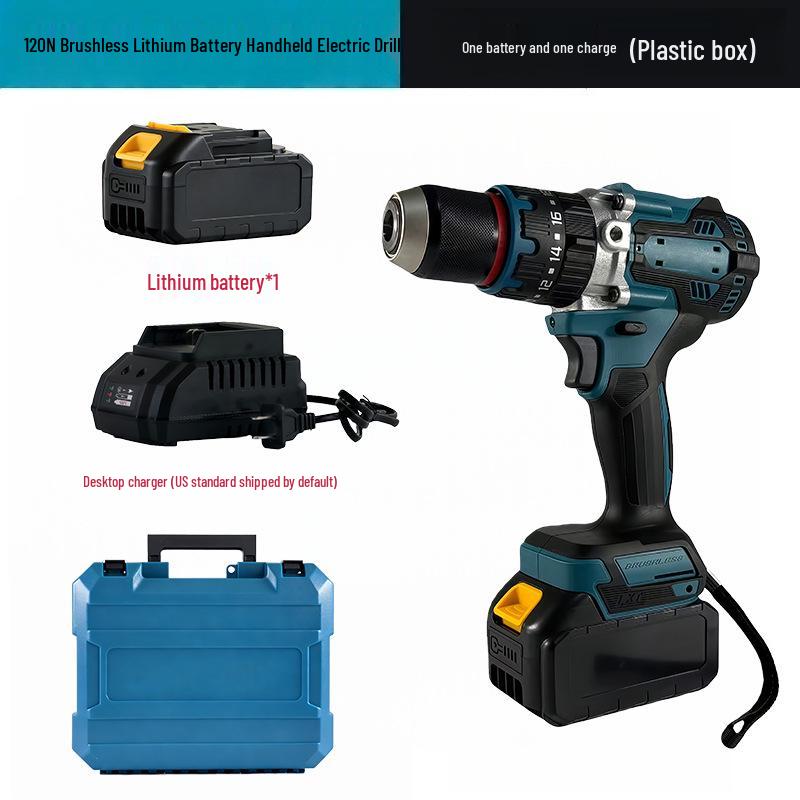 13mm Brushless 21V Lithium Ice Drill, 120Nm Torque Handheld Impact Pistol Drill