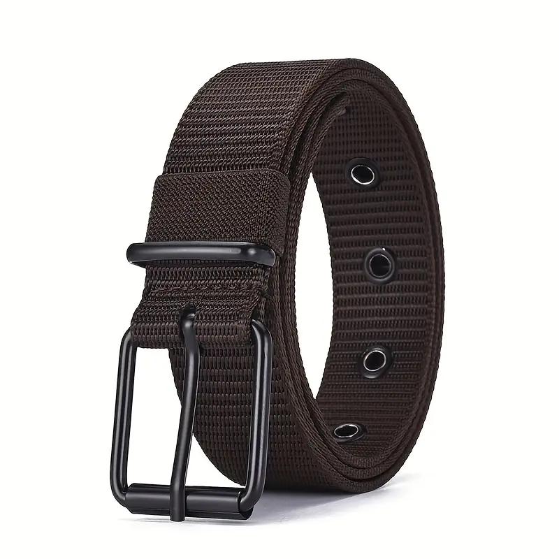 1pc Mens Durable Nylon Canvas Belt - Heavy-Duty Tactical Work Belt with Stylish Quick-Release Prong Buckle for Everyday Wear