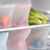 Sac de Conservation Alimentaire en Silicone de Qualité Alimentaire avec Bande d'Étanchéité Pochette Étanchéité Reutilisable Compatible Micro-ondes Conservation Fraîcheur pour Cuisine Maison Salle à Manger