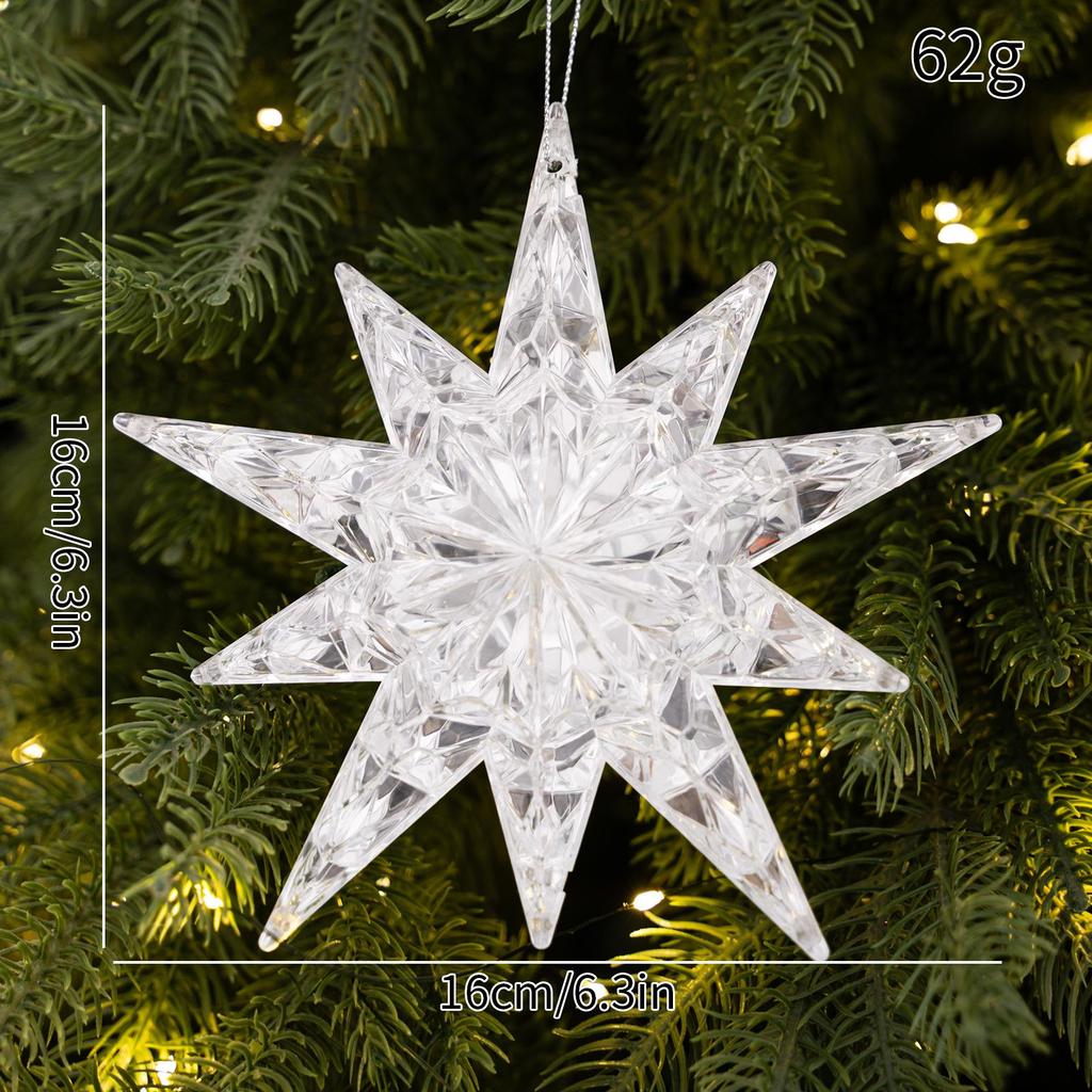 Christmas Acrylic Ornaments: Bow, Snowflake, Teardrop, Star, Rhombus, and Tree Window Decorations