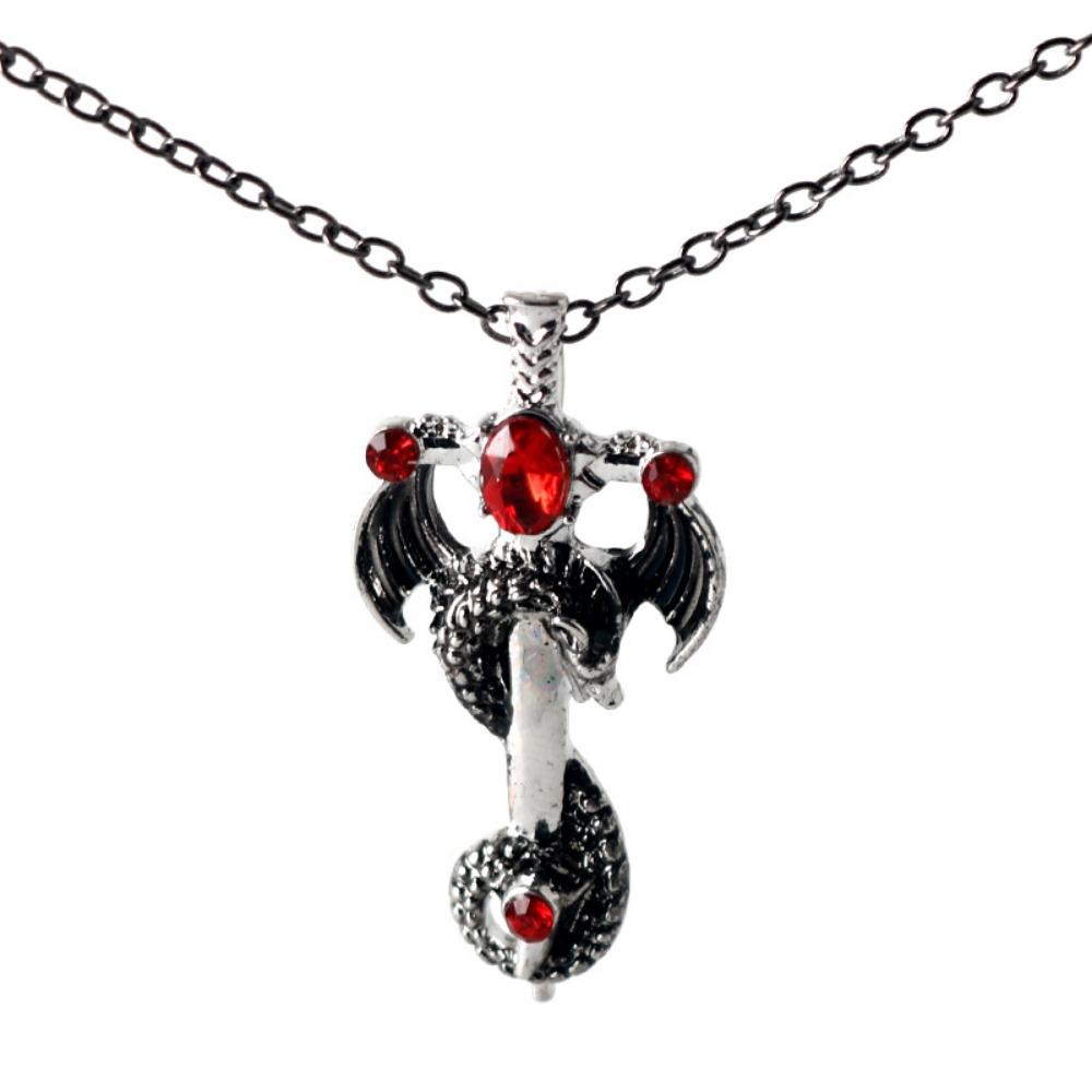 Retro Dragon Sword Pendant Necklace, Boys Necklace Jewelry Accessories, Cross Sword Charm Necklace Gift