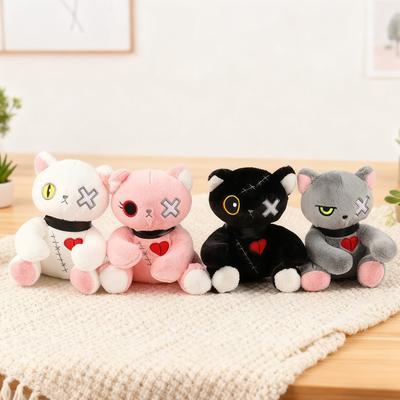 Funny Dark Cat Plush Toys Rich Expression Animal Doll Cute Emotional Support Pillow for Kids Girls Best Friend Gift for Birthday