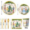 Christmas Themed Party Supplies White Nutcracker Tableware Party Atmosphere Arrangement Props Banner Tablecloth