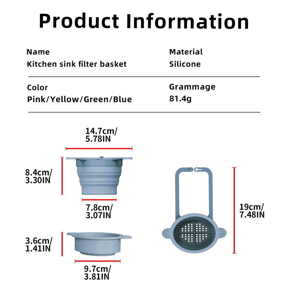 Kitchen Sink Strainer Basket Wall-mounted Waste Collector Foldable Pour-over Faucet Hanging Rack for Kitchen Salad Berry Mixing