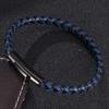 Trendy Leren Touw Armband voor Koppels in Koreaanse Stijl met Zwarte Roestvrijstalen Drukknop