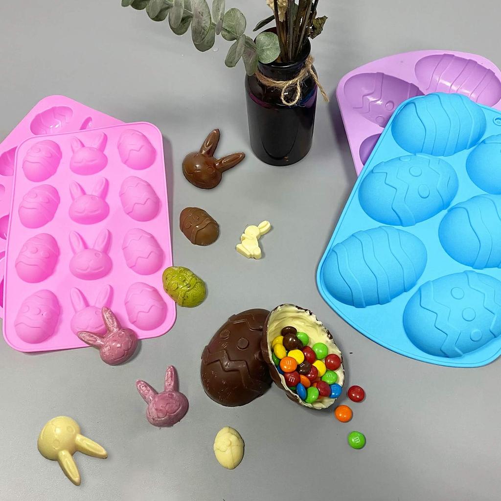 Silicone Chocolate Mold 4 Pack for Pralines, Candies, Jellies, Mousse, Cake Baking Molds Non-Stick Flexible Easy Release