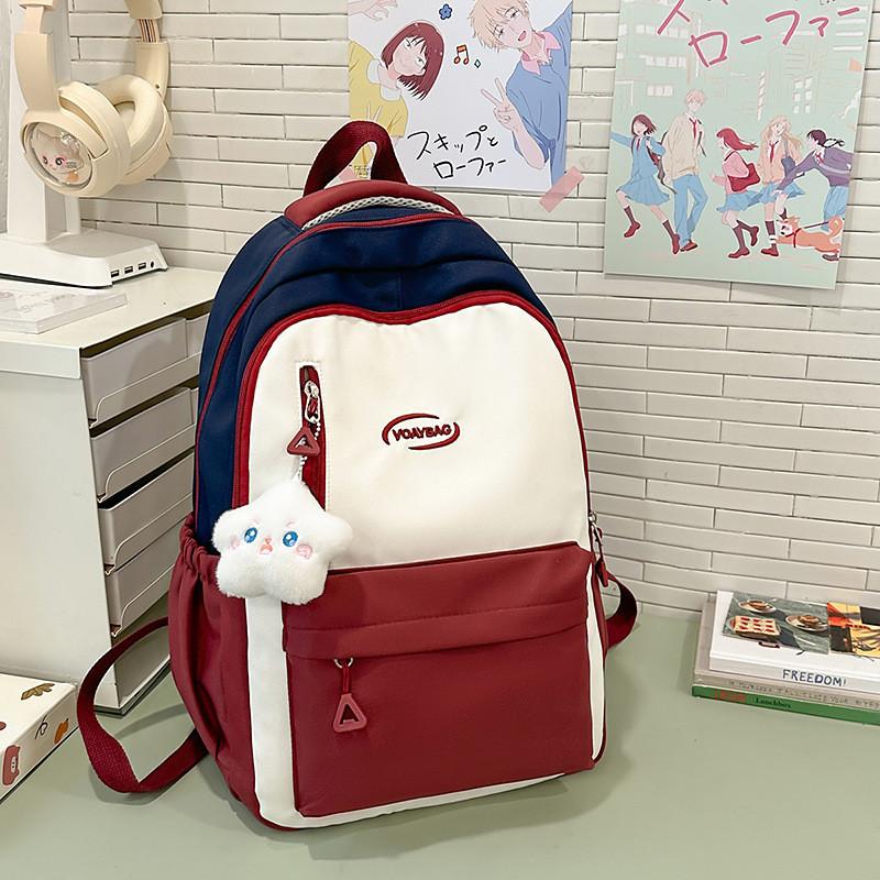 Korean Style School Backpack With Letter Embroidery Design For Students And Commuters