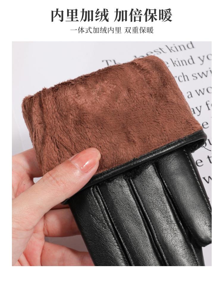 Hengyuan Xiang Gloves for Women, Autumn and Winter with Plush Inner Lining for Double Warmth, Full Palm Flexible Touch Screen Gloves