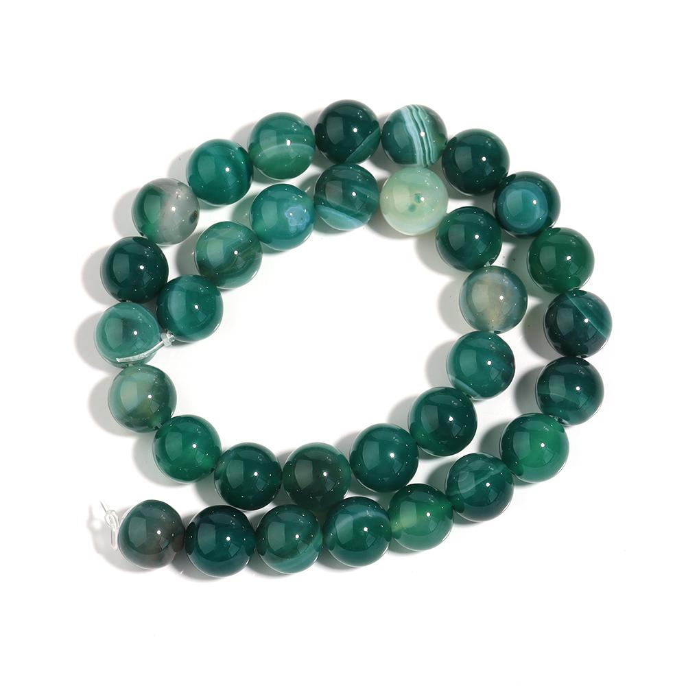 1 Strand 4/6/8/10/12mm Natural Stone Green Stripe Agate Beads Round Loose Bead For Jewelry Making DIY Bracelet Necklace Supplies