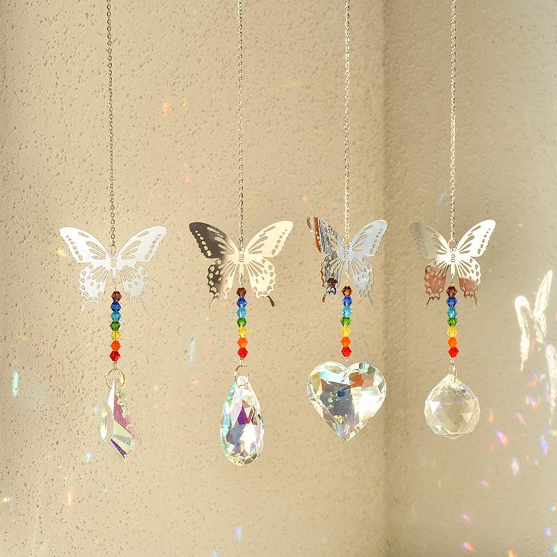 Crystal Wind Chimes Suncatcher Hanging Pendant Outdoor Indoor Ornament  Window Drop Bell Home Garden Decorarion