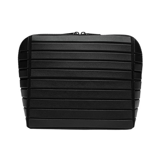 

Вертикальна водонепроникна косметичка-органайзер для макіяжу, що складається, для туалетного приладдя, багатокишенькова дорожня косметичка для догляду за шкірою, туалетного приладдя, інструментів для краси Stripe чорний