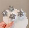 2PCS Pearl Plush Snowflake Hair Clips Bow Duck Down Clip  Party Hair Accessories