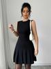 Rochie Mini Volane Stil European și American 2025TK - Fără Mâneci, Culoare Uni Elegantă
