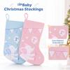 Christmas Stocking Gift Bag with Blue and Design for Kids, Pouch for Party Favors