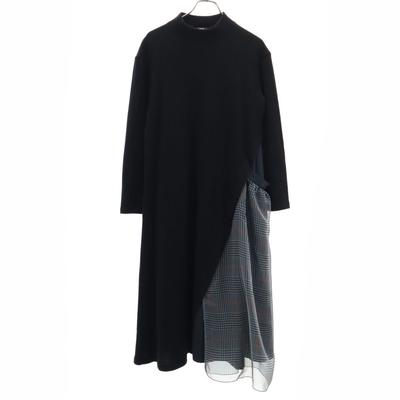 DENHAM Made In Japan Long Sleeve Knit Long Dress F Black TROLL DRESS Women Used