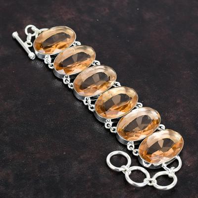 Faceted Morganite Bracelet Gemstone Handmade Jewelry 925 Sterling Silver Bracelet Adjustable Chain Bracelet Gifts for Wife Brand New Jewelry