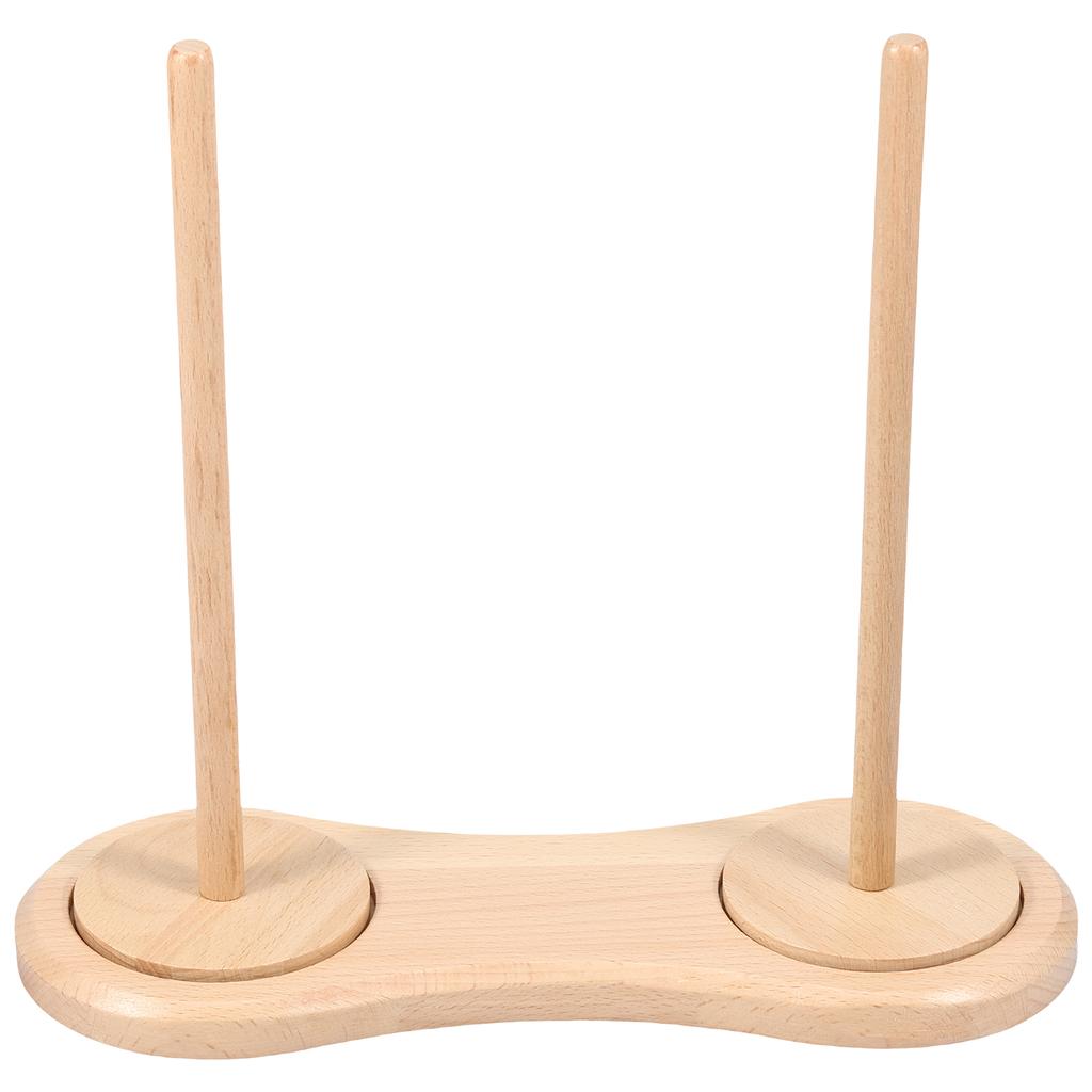 Doppelter Holz-Garnhalter Drehbarer Holz-Garnknäuel-Spinner Drehbarer Garnknäuel-Ständer Stabiler Garnhalter Spender Häkeln