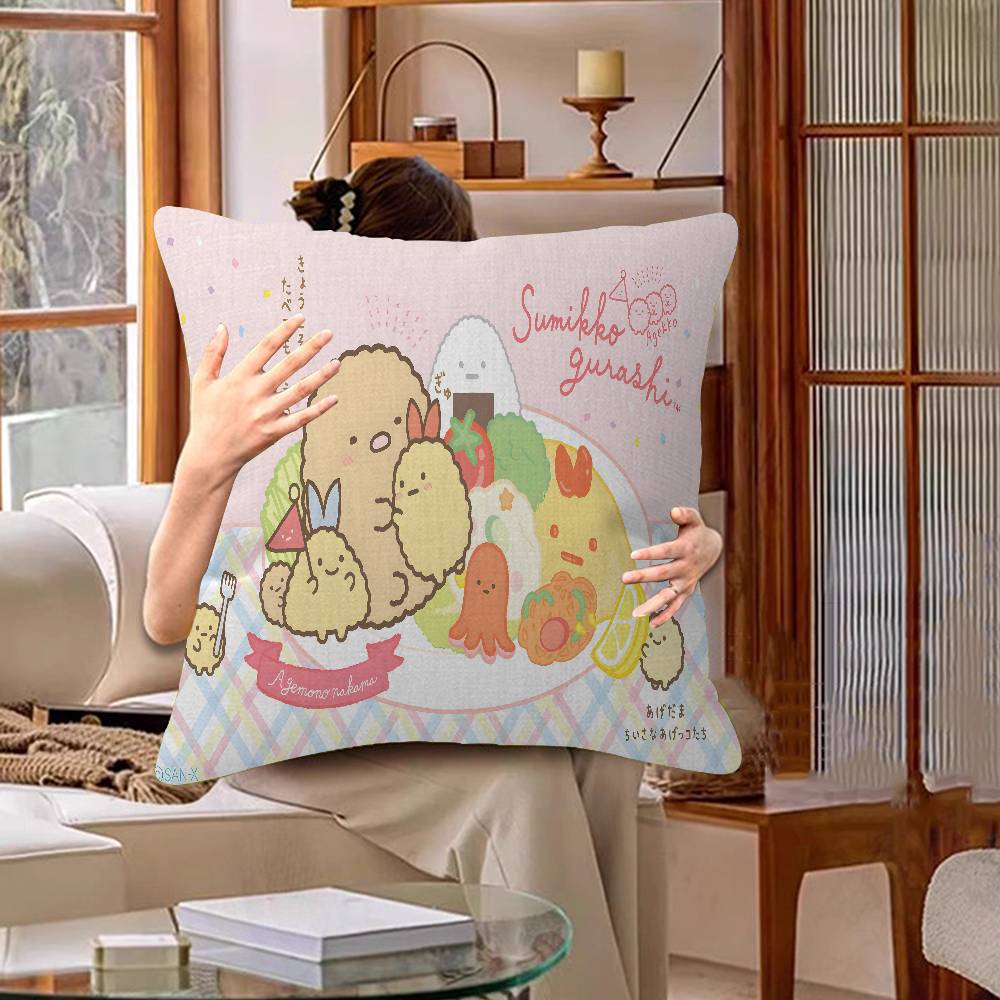 Cartoon S-Sumikko Cute G-Gurashis Pillow Cover Sofa Cushion Cover Home Room Decoration Children Gift