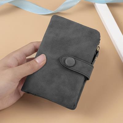 Vintage Style Women'S Wallet, Continental Clutch with Snap Closure, Zip Pocket, Polyester Lined, Multi-functional Large Capacity for Coins and Cards