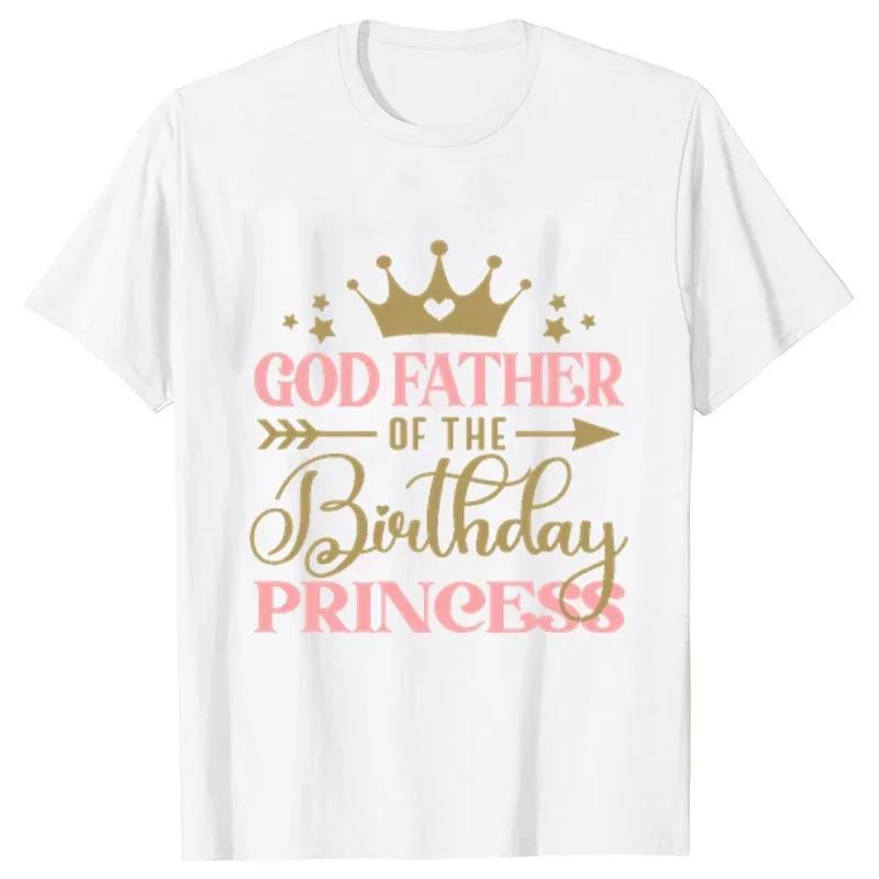 Birthday Princess T-shirt DAD MOM Uncle Aunt Family Gathering Tops Girls Birthday Party Tshirt Short Sleeve Black White Tee