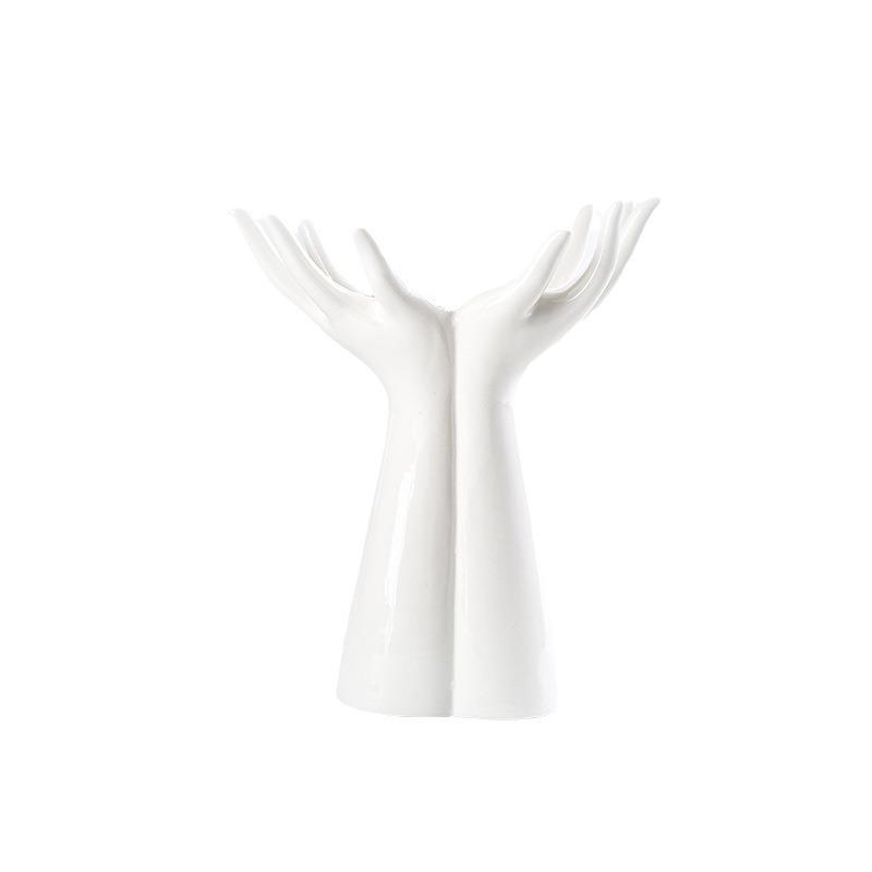 Vaso Mano in Ceramica Bianca, Vaso Braccio per Fiori Carino Unico Boho Minimalismo Estetica del Corpo Decorativo Stile Moderno Nordico per Arredamento Casa Soggiorno Ufficio
