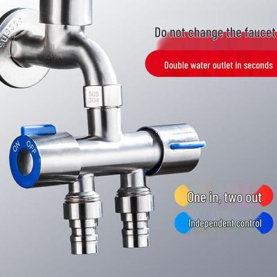 304 Stainless Steel Dual-Control Washing Machine Faucet Diverter