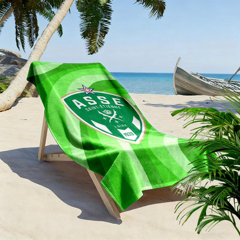 AS Saint-Étienne Print Beach Towel, Large Soft Quick Dry Towel for Beach Camping Swimming