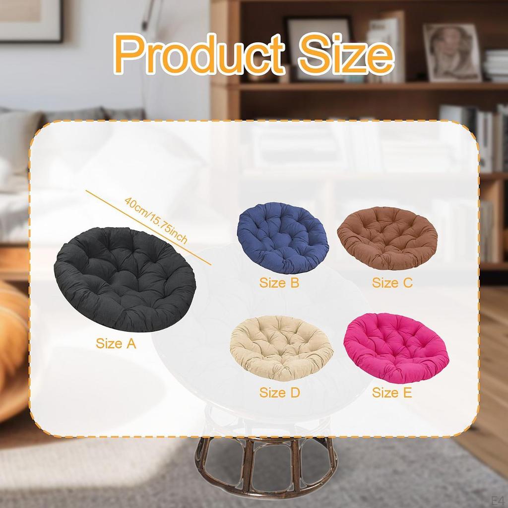 Circular Chair Cushion for Floor Use, Pet-Friendly Pad Hanging Basket Chairs, Seat