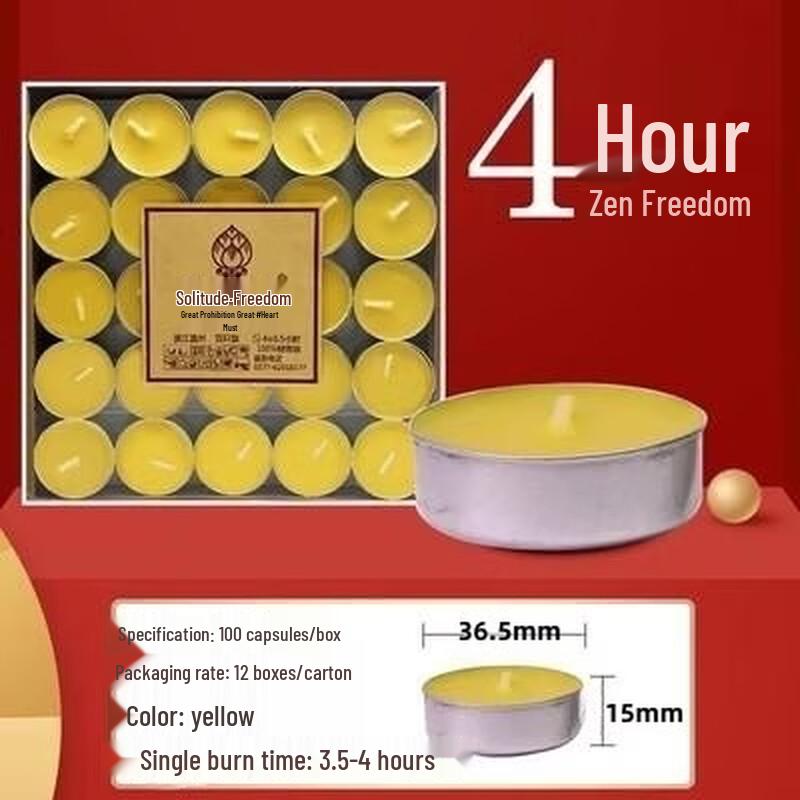 LIEI 8-Hour Smokeless Ghee Buddha Lamps, 100 Count