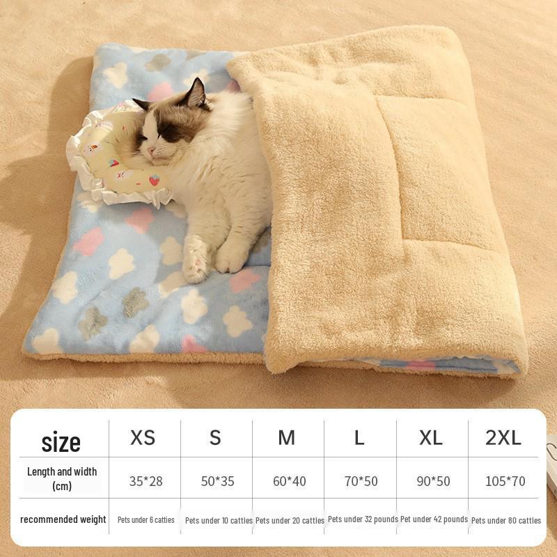 Cozy All-Season Pet Blanket: Warm Cat Nest, Dog Kennel, and Sleeping Mat XS 35*28