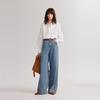 ELLE French Hollow Embroidery Design Casual Loose Elegant Top Simple Versatile Long Sleeve Shirt Women tops EM49057