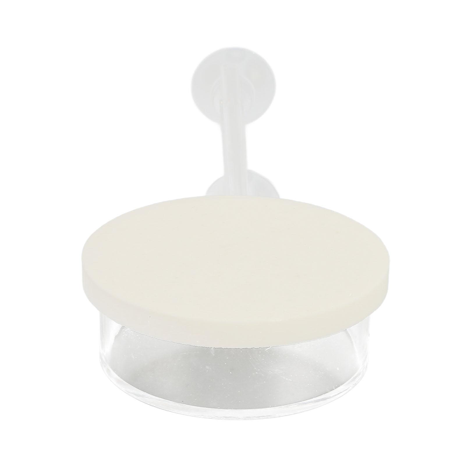 Aquarium Air Refiner High Dissolved Quiet Adjustable Fish Tank Nano Air Stone Disc with Double Suction Cups L White