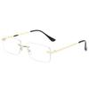 Trendy Frameless Rectangular UV Protection Sunglasses – High-End Street Style