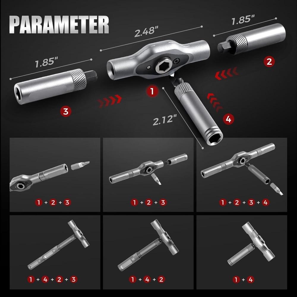 Diy Screwdriver 24 In 1, Upgrade 24 In 1 Multi Bit Magnetic Screwdriver Set, Multi-purpose Ratchet Wrench Screwdriver S2 Magnetic Bits