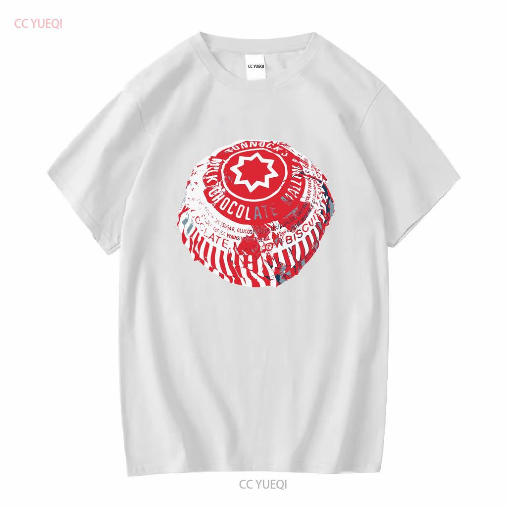 Tunnocks Tea Cake Pop Art Bílé a červené provedení Tričko s dlouhým nebo krátkým rukávem vintage Oprané značkové oblečení Pohodlné