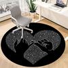 1PC Heart Hands Office Round Area Rug,  Mat Suitable ForOffice, Under Office Chairs Bedroom Living Room Home Decor, Room Deco