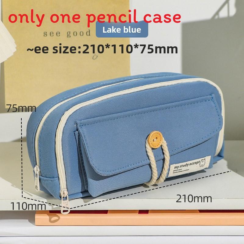 Canvas Pencil Case For Girls With Large Capacity And Simple Design For School And Stationery Storage